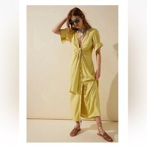 Free People Lemon Maxi Dress with Front Tie